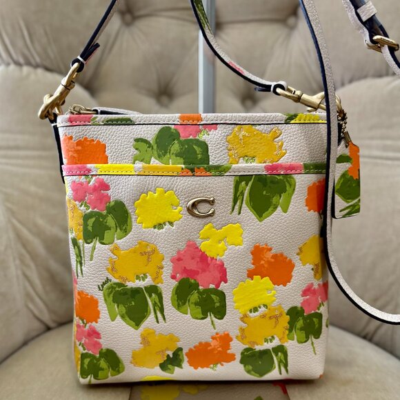 NEW Auth COACH Iconic KITT CC556 Watercolor Floral Print Crossbody Bag - Picture 2 of 7
